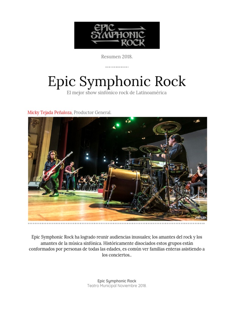 Epic Symphonic Rock en Lima 2018 | PDF | Rock progresivo | Lima