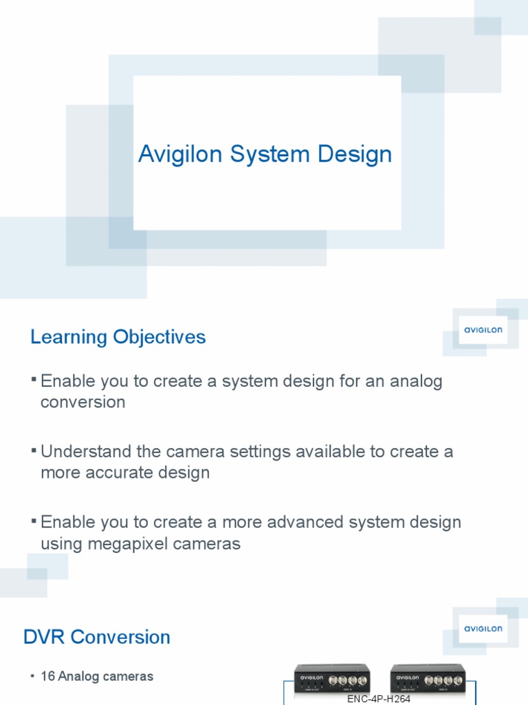 Avigilon System Design PDF Frame Rate Camera