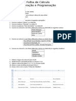 Folha de Cálculo: Operações Básicas e Formatação de Dados (40