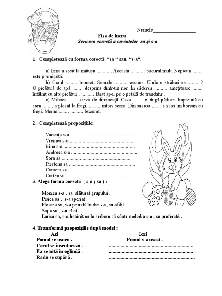 Scrierea Corecta A Cuv Sa Si Sa 2