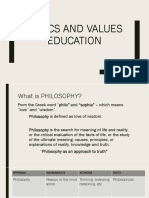 ETHICS AND VALUES EDUCATION: What is PHILOSOPHY