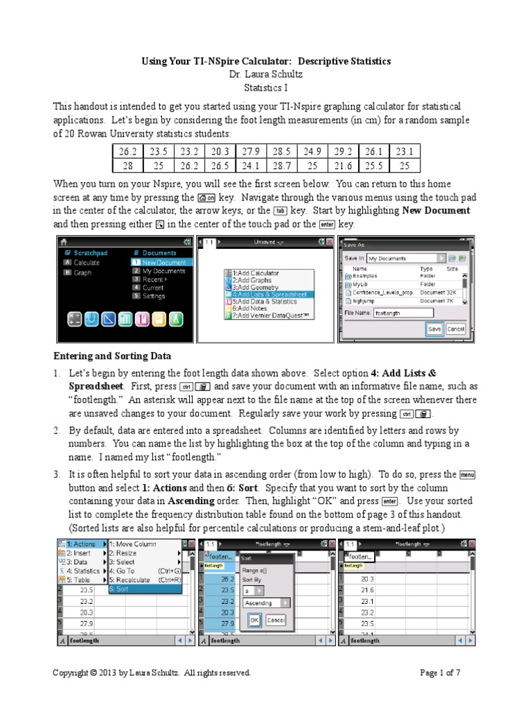 Basics Stats Ti Nspire PDF Histogram Descriptive Statistics