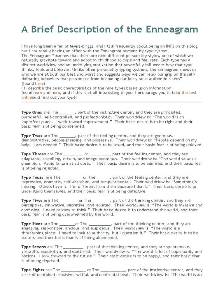 Enneagram | PDF | Enneagram Of Personality | Psychological Concepts