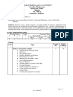 Gujarat Technological University Bachelor of Engineering Physics B.E. 1 Year (For Group I Branches)