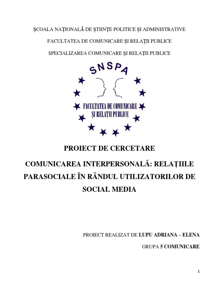 Relațiile Parasociale in Rândul Utilizatorilor de Social Media | PDF