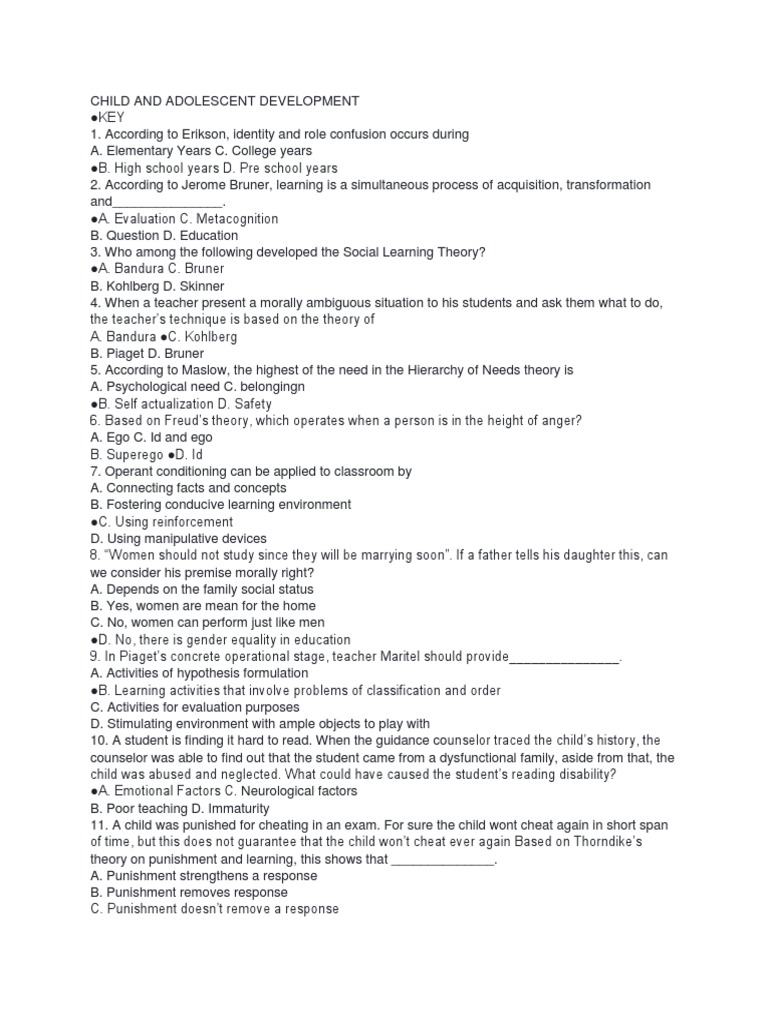 Child and Adolescent Development | PDF | Id | Philosophy Of Education