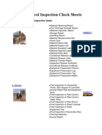 Quality Control Inspection Check Sheets