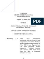 Rincian Tugas Unit Kerja Dilingkungan Sekjen)