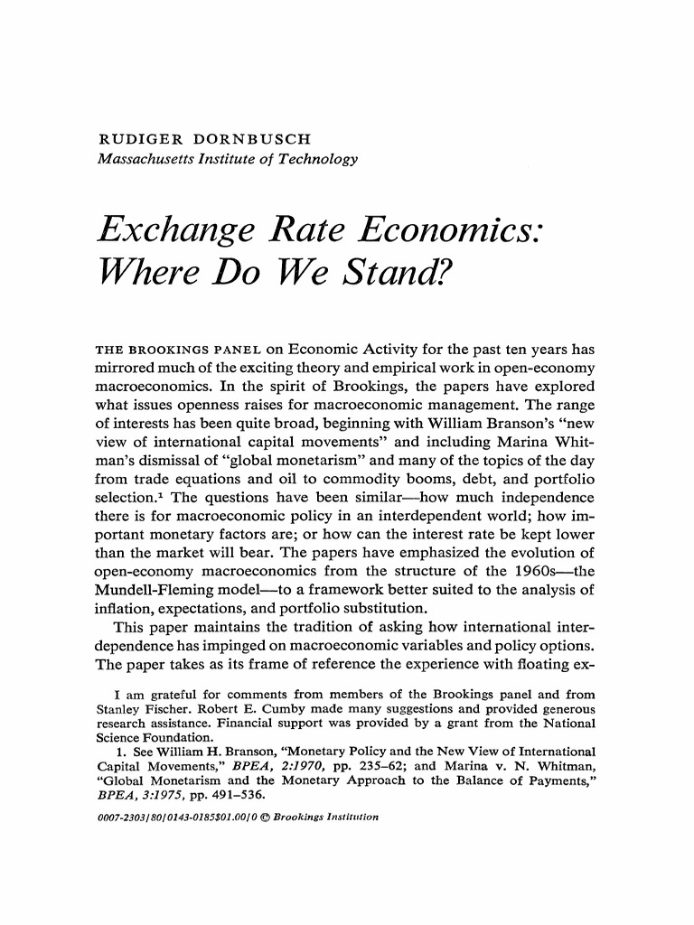 Exch Rate | PDF | Exchange Rate | Economic Equilibrium