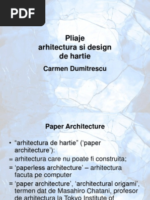 Pliaje Arhitectura Si Design de Hartie
