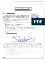 3 Exercices en Ecoulement À Surface Libre + Solutions