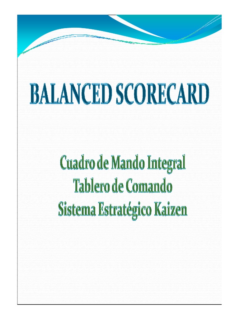 Importancia del Balanced Scorecard en Empresas | PDF | Economias | Business
