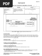 Fault Code 422: Coolant Level - Data Erratic, Intermittent, or Incorrect