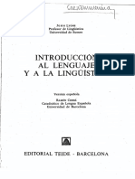 John Lyons - Introducción Al Lenguaje y A La Lingüistica
