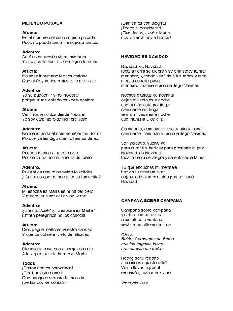 Villancicos Tradicionales para Navidad | PDF | María, madre de Jesús ...