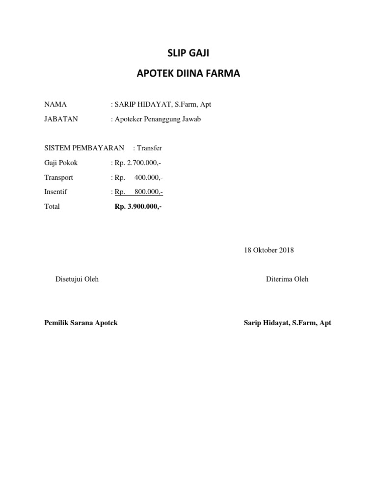 38++ Slip gaji karyawan apotek ideas in 2021 