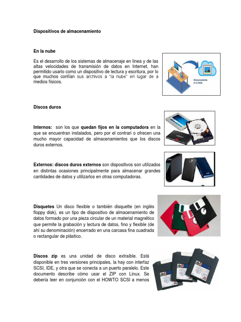 Dispositivos de Almacenamiento | PDF | Seguro digital | Disco flexible