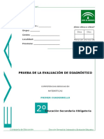 Evaluación diagnóstica matemáticas secundaria