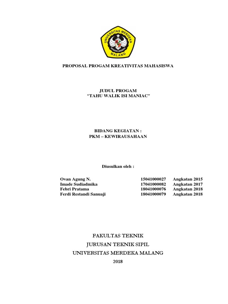 Proposal PKM | PDF | Bisnis