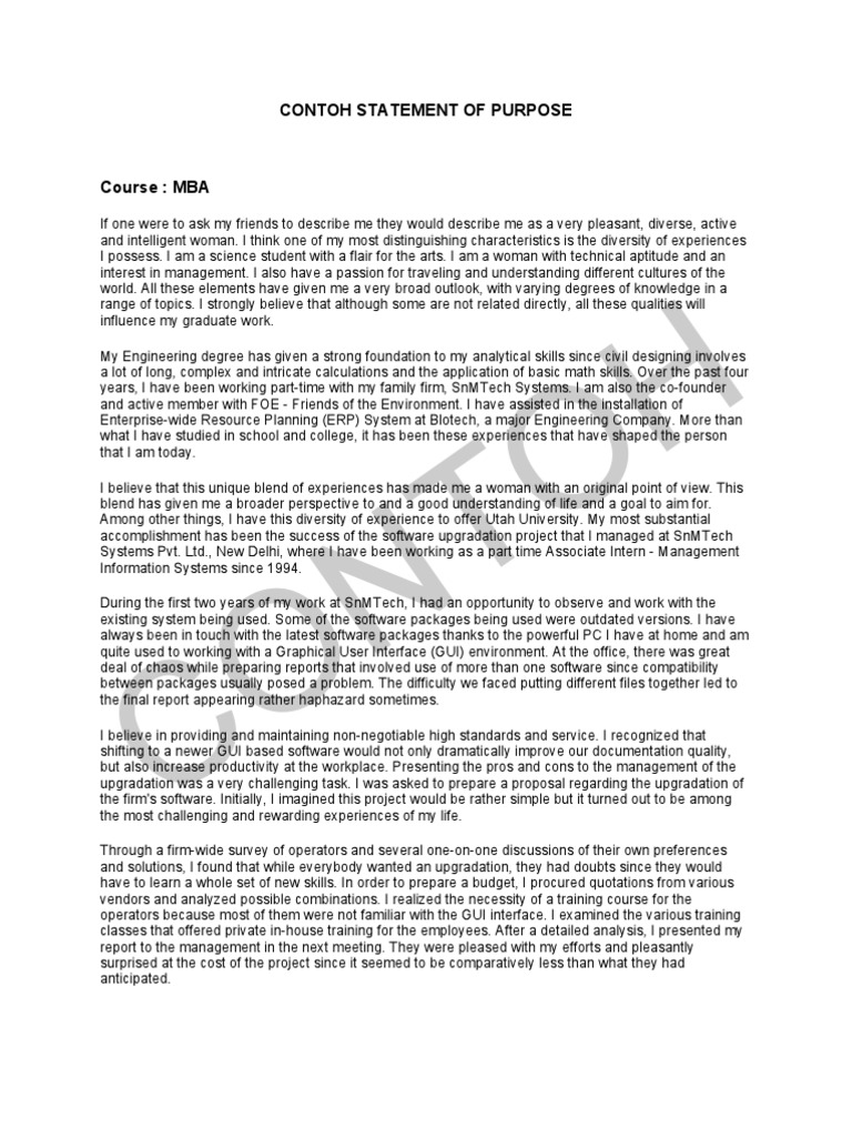 Example of personal statement picture