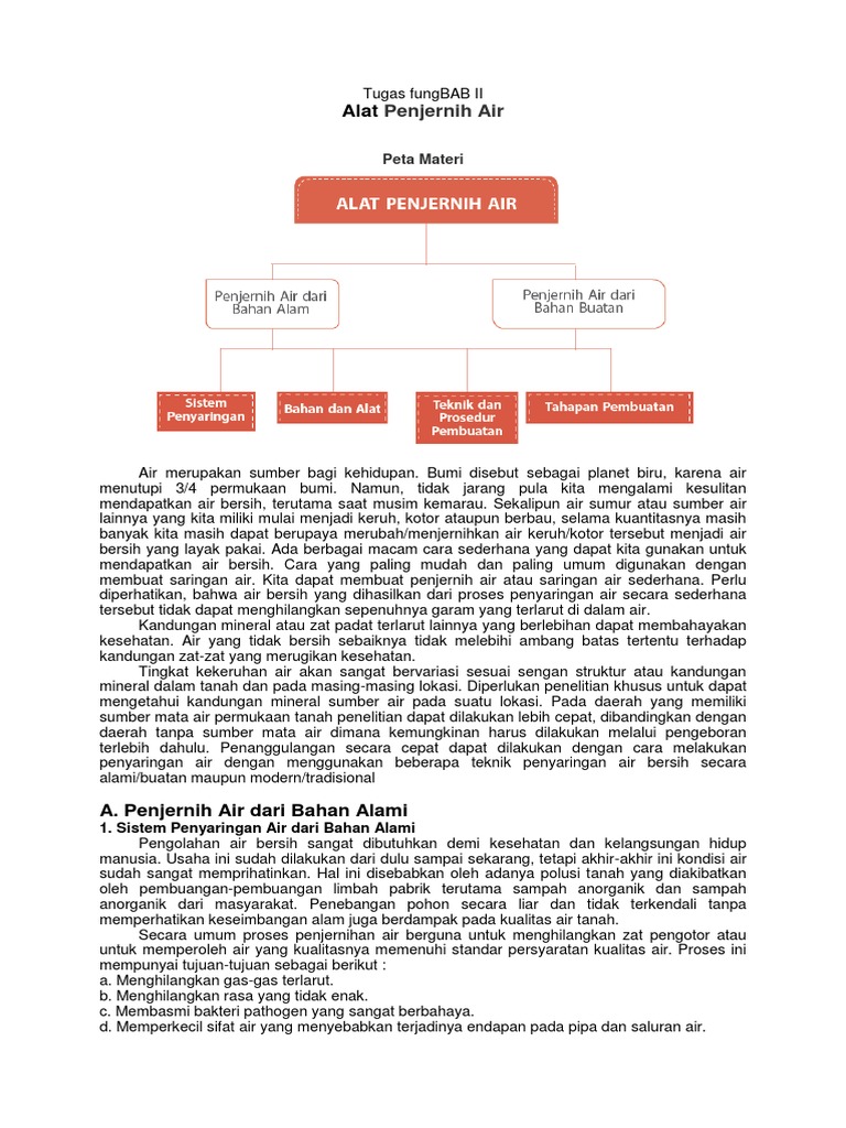Materi Alat Penjernih Air Prakarya Kelas 8 Ilmu Soal