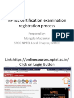 NPTEL Certification Examination Registration Process: Prepared By: Mangala Madankar SPOC NPTEL Local Chapter, GHRCE