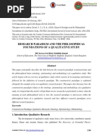 RESEARCH PARADIGM AND THE PHILOSOPHICAL FOUNDATIONS OF A QUALITATIVE STUDY
