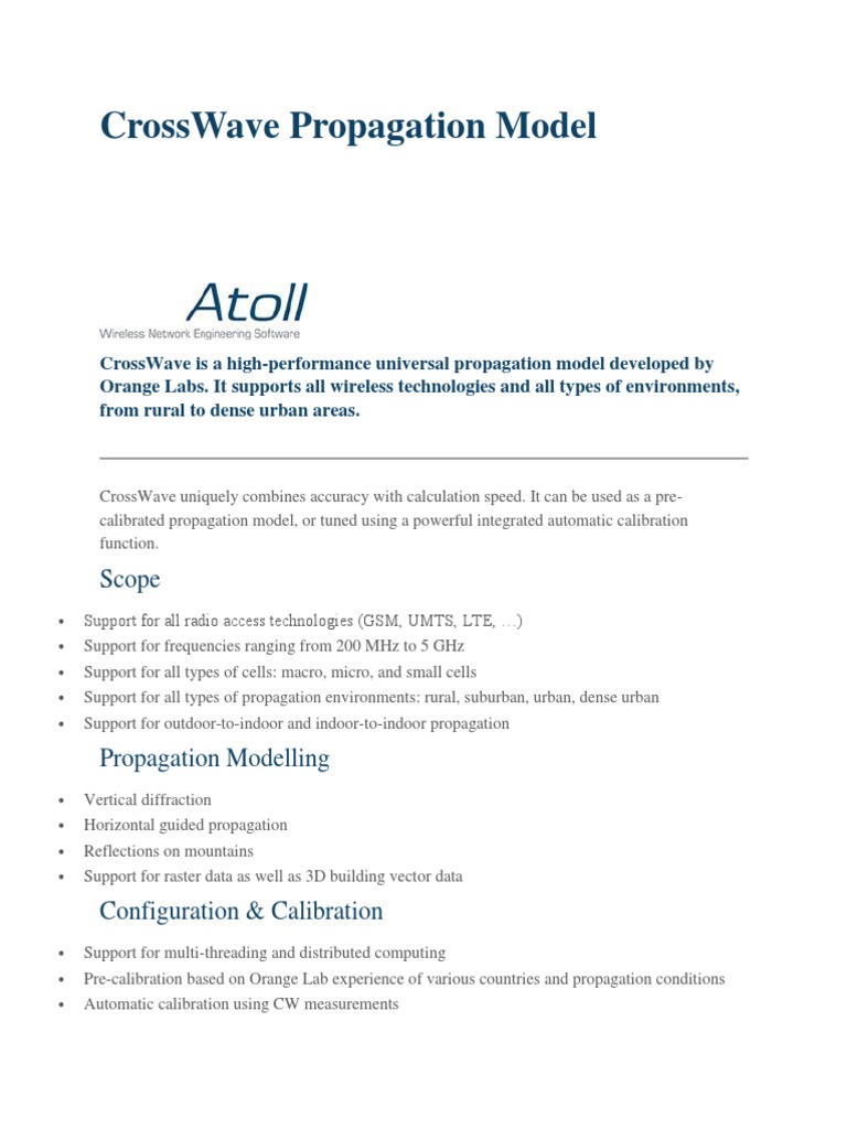 CrossWave Universal Propagation Model | PDF | Computers | Technology ...