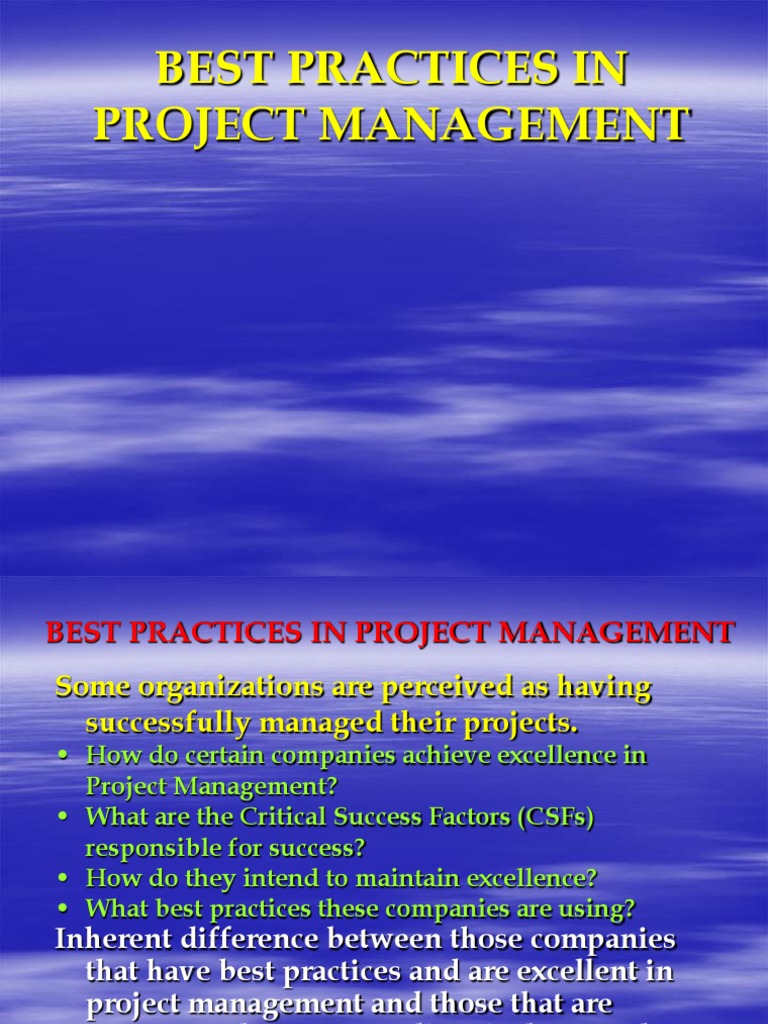 Best Practices in Project Management | PDF | Project Management