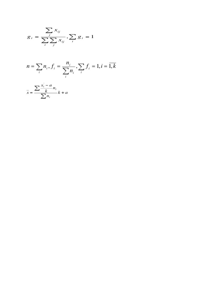 Mathematical Formulas for Data Analysis | PDF