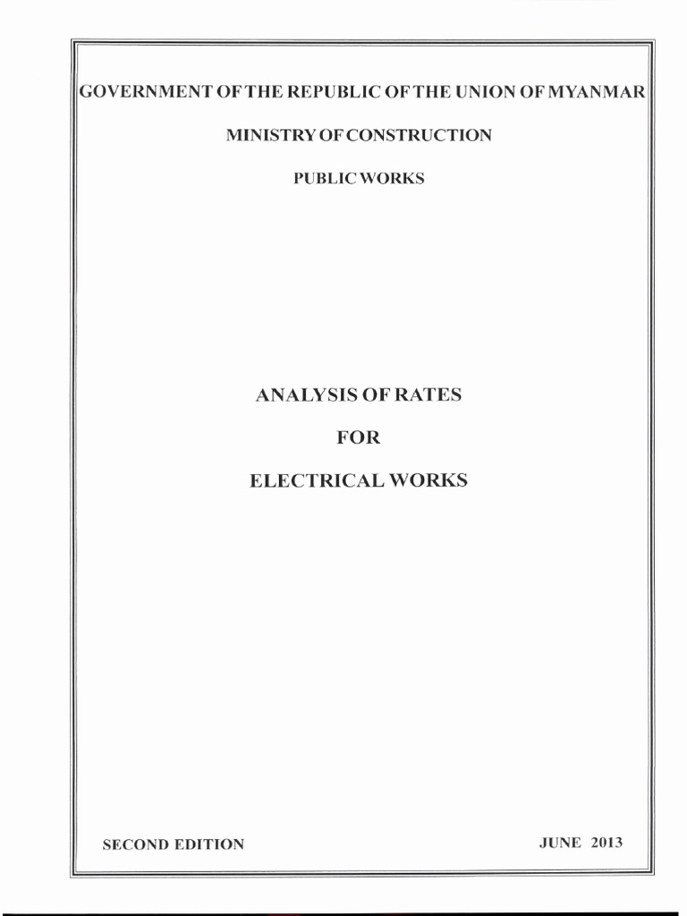 Analysis of Rates For Electrical Work PDF