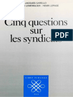 Jacques Garello, Bertrand Lemennicier, Henri Lepage-Cinq Questions Sur Les Syndicats-Presses Universitaires de France - PUF (1990)