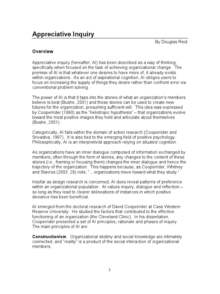 Appreciative Inquiry | PDF | Social Group | Artificial Intelligence