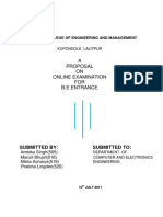 Proposal On Online Examination For BE Entrance PDF