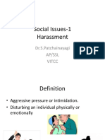 Social Issues-1 Harassment: Dr.S.Patchainayagi Ap/Ssl Vitcc