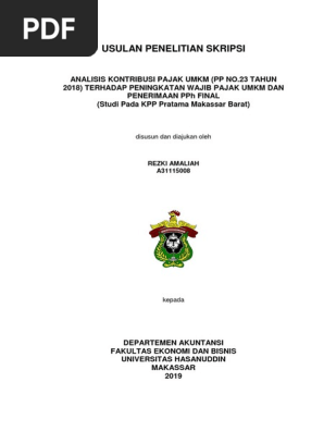 Skripsi Pajak Umkm 2018 Pejuang Skripsi