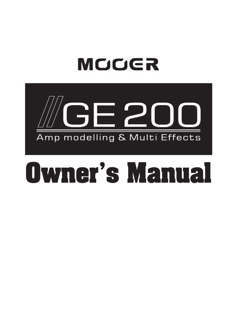 MOOER GE200 MANUAL Usuario PDF