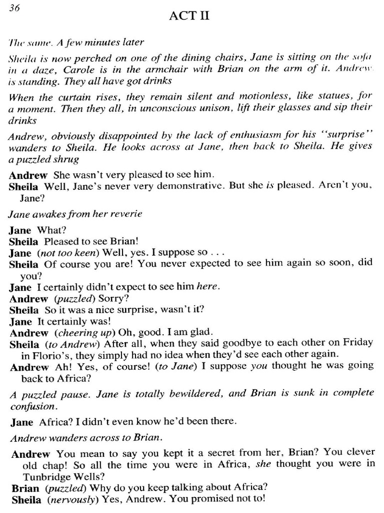 Look Who's Talking - Derek Benfield Play Script Act 2 PT A PDF | PDF