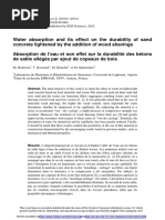 Absorption de L'eau Et Son Effet Sur La Durabilité Des Bétons de Sable Allégés Par Ajout de Copeaux de Bois - Imp