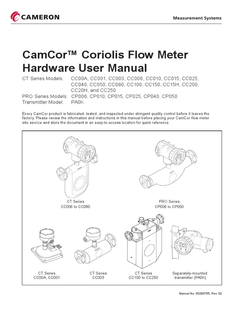 Camcor Coriolis Meter User Manual Electrical Wiring Pipe (Fluid