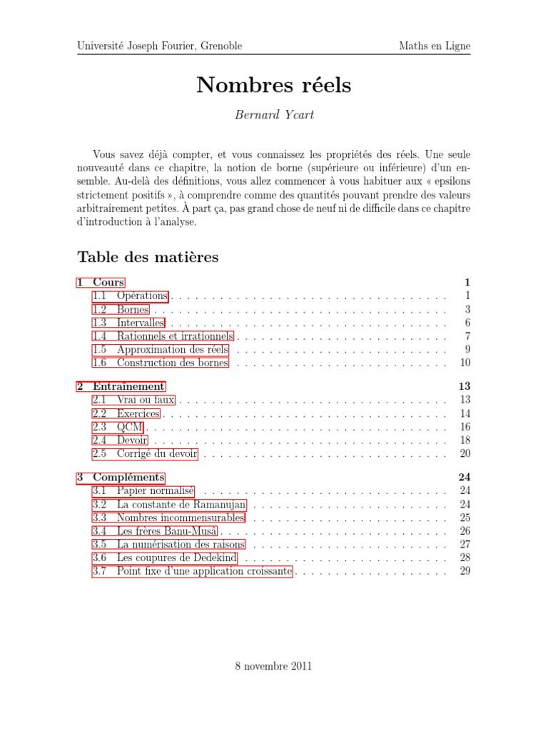 C Est Quoi Un Nombre Rationnel Et Irrationnel Les Nombres Reels PDF | PDF | Nombre réel | Nombre rationnel