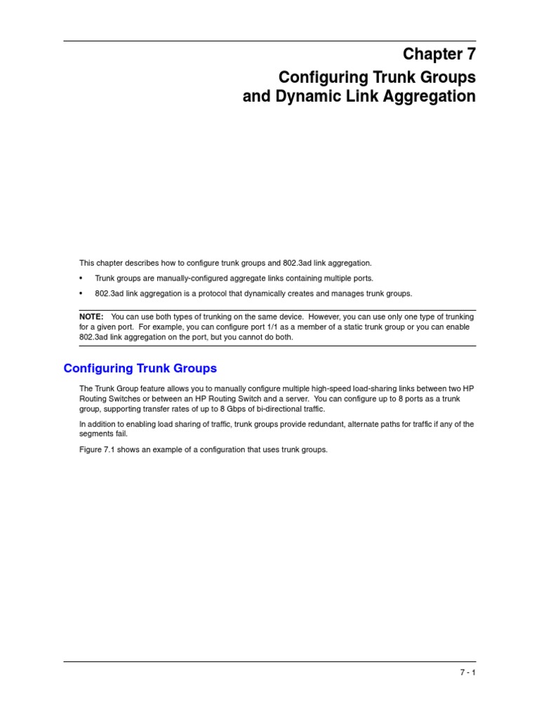 Configure Trunk Groups & Link Aggregation | PDF | Load Balancing ...
