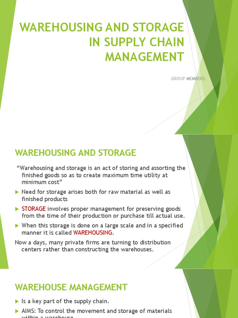 Warehousing in Supply Chain Management | PDF | Warehouse | Inventory