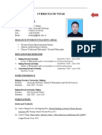 Curriculum Vitae of Associate Professor Lianwei Zhang on Forestry and Philosophy