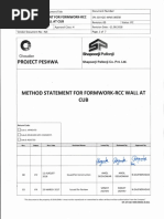 Work method statement for shear wall foamwork