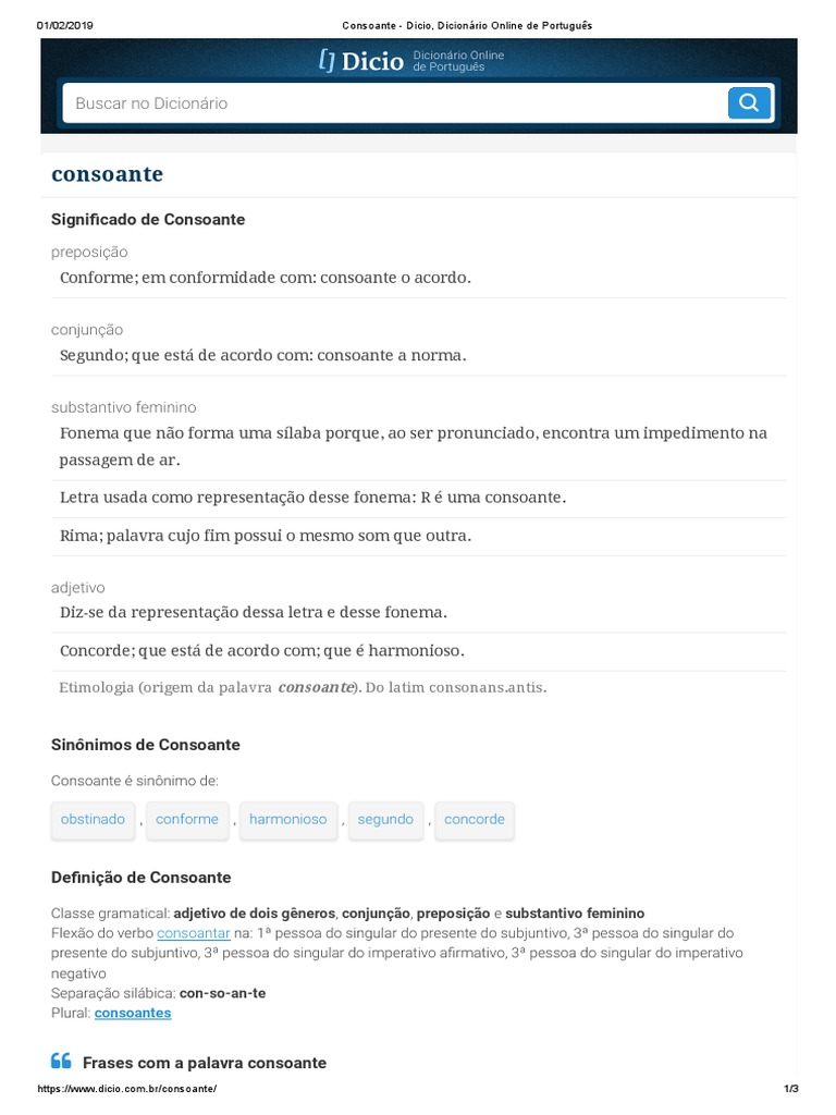 Significado de Consoante | PDF | Fonema | Adjetivo