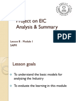 Project On EIC Analysis & Summary: Lesson 8: Module 1 Sapm