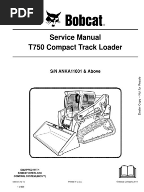 t750 Bobcat Service Manual | PDF | Loader (Equipment) | Elevator