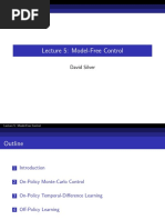 Lecture 5: Model-Free Control: David Silver