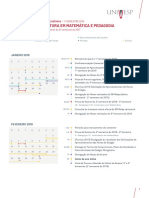 Calendário 2019.1 - Matemática e Pedagogia